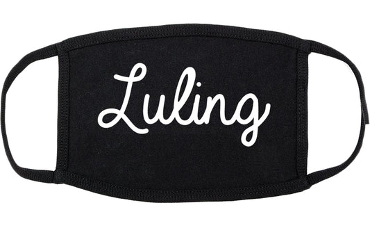 Luling Texas TX Script Cotton Face Mask Black