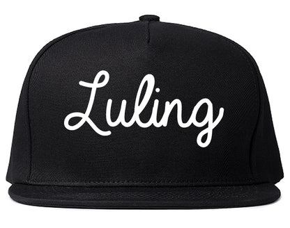 Luling Texas TX Script Mens Snapback Hat Black