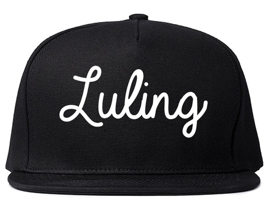 Luling Texas TX Script Mens Snapback Hat Black