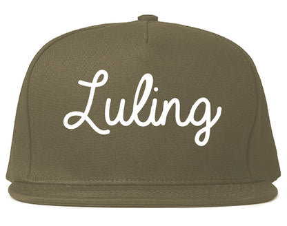 Luling Texas TX Script Mens Snapback Hat Grey
