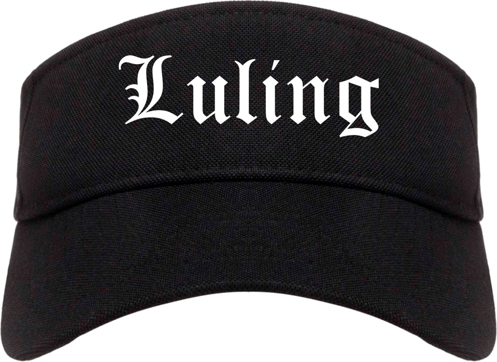 Luling Texas TX Old English Mens Visor Cap Hat Black