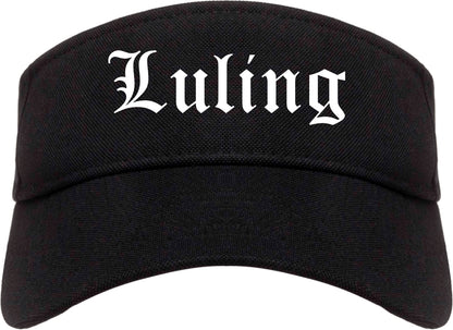 Luling Texas TX Old English Mens Visor Cap Hat Black