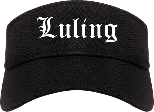 Luling Texas TX Old English Mens Visor Cap Hat Black