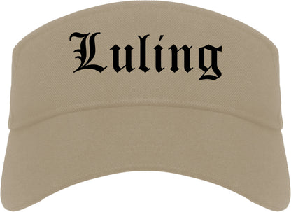 Luling Texas TX Old English Mens Visor Cap Hat Khaki