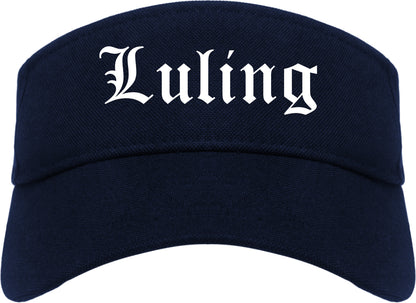 Luling Texas TX Old English Mens Visor Cap Hat Navy Blue