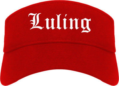 Luling Texas TX Old English Mens Visor Cap Hat Red