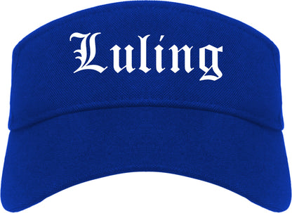 Luling Texas TX Old English Mens Visor Cap Hat Royal Blue