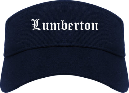Lumberton North Carolina NC Old English Mens Visor Cap Hat Navy Blue