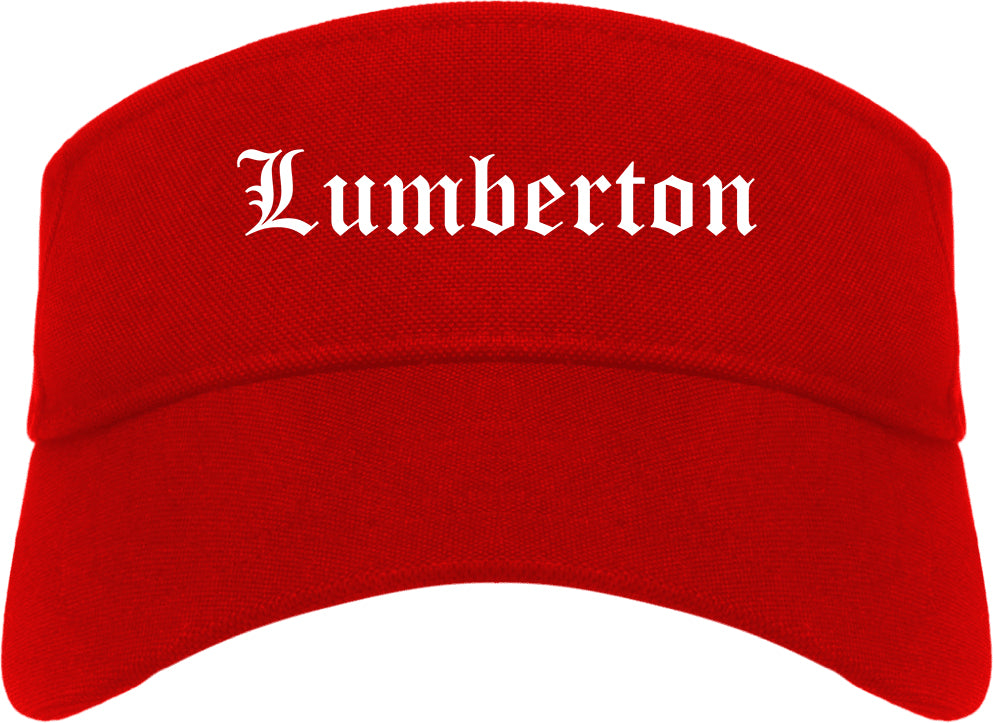 Lumberton North Carolina NC Old English Mens Visor Cap Hat Red