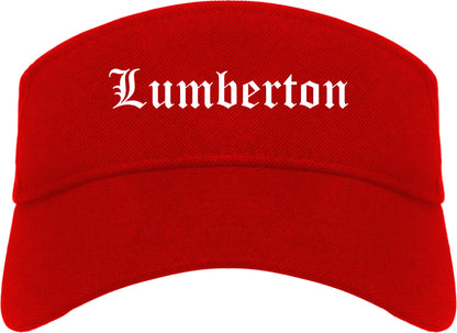 Lumberton North Carolina NC Old English Mens Visor Cap Hat Red