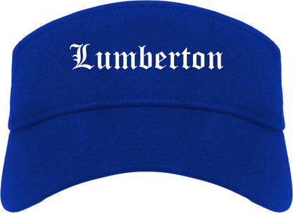 Lumberton North Carolina NC Old English Mens Visor Cap Hat Royal Blue