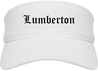 Lumberton North Carolina NC Old English Mens Visor Cap Hat White