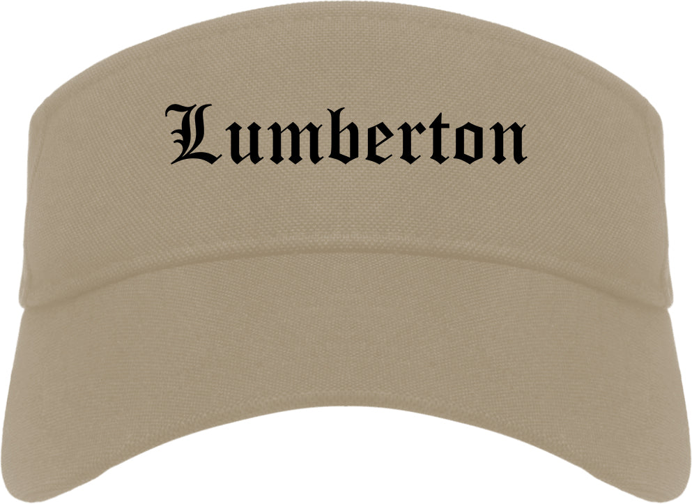 Lumberton Texas TX Old English Mens Visor Cap Hat Khaki