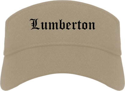 Lumberton Texas TX Old English Mens Visor Cap Hat Khaki