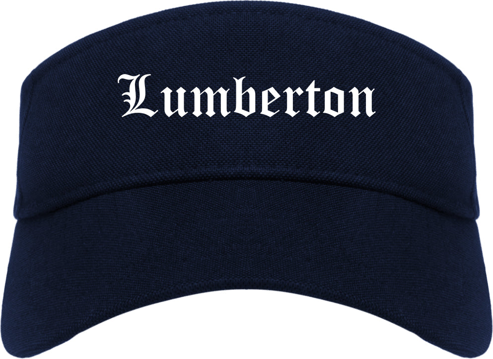 Lumberton Texas TX Old English Mens Visor Cap Hat Navy Blue