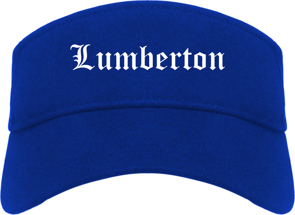 Lumberton Texas TX Old English Mens Visor Cap Hat Royal Blue