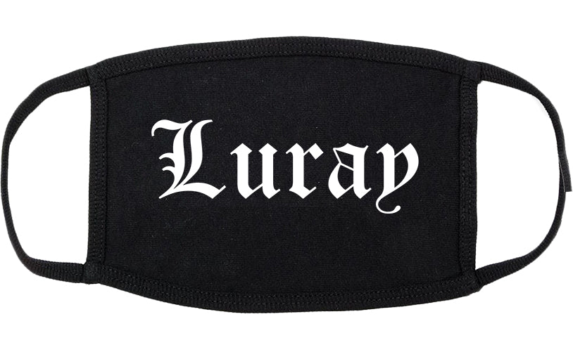 Luray Virginia VA Old English Cotton Face Mask Black