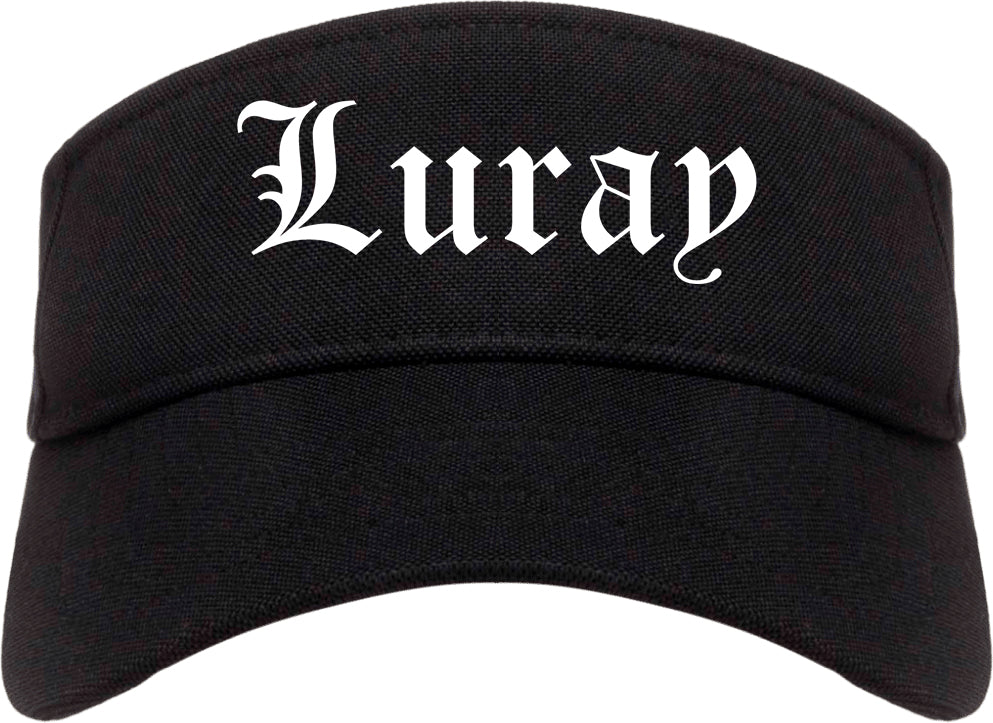 Luray Virginia VA Old English Mens Visor Cap Hat Black