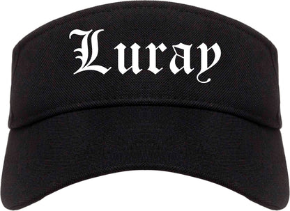 Luray Virginia VA Old English Mens Visor Cap Hat Black