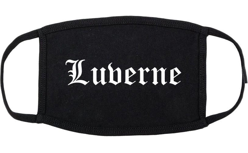 Luverne Minnesota MN Old English Cotton Face Mask Black
