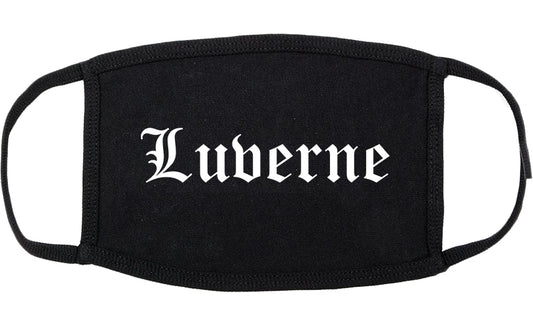 Luverne Minnesota MN Old English Cotton Face Mask Black