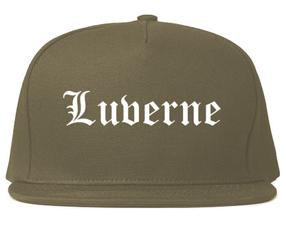 Luverne Minnesota MN Old English Mens Snapback Hat Grey