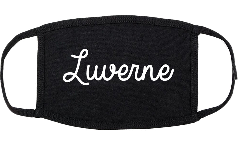 Luverne Minnesota MN Script Cotton Face Mask Black