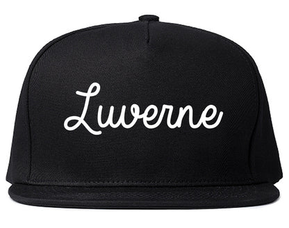Luverne Minnesota MN Script Mens Snapback Hat Black
