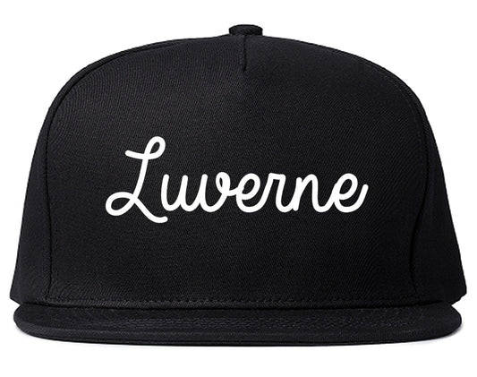 Luverne Minnesota MN Script Mens Snapback Hat Black