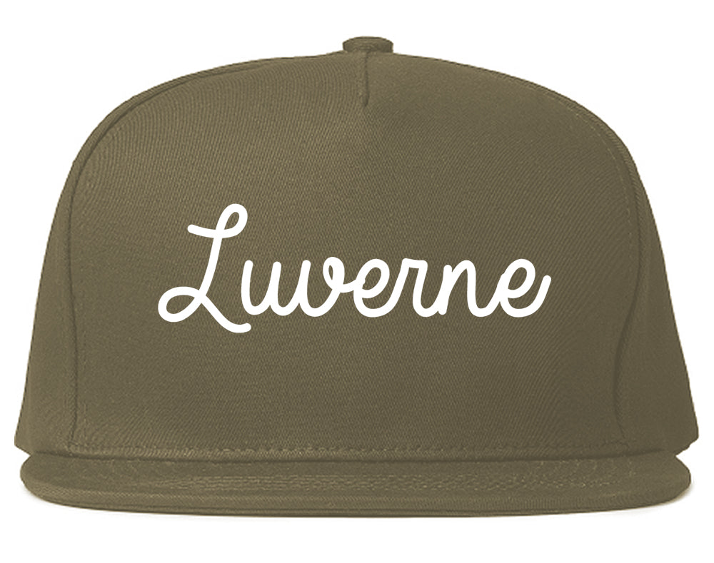 Luverne Minnesota MN Script Mens Snapback Hat Grey
