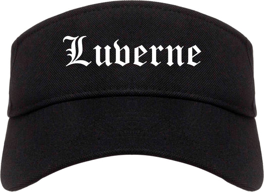 Luverne Minnesota MN Old English Mens Visor Cap Hat Black