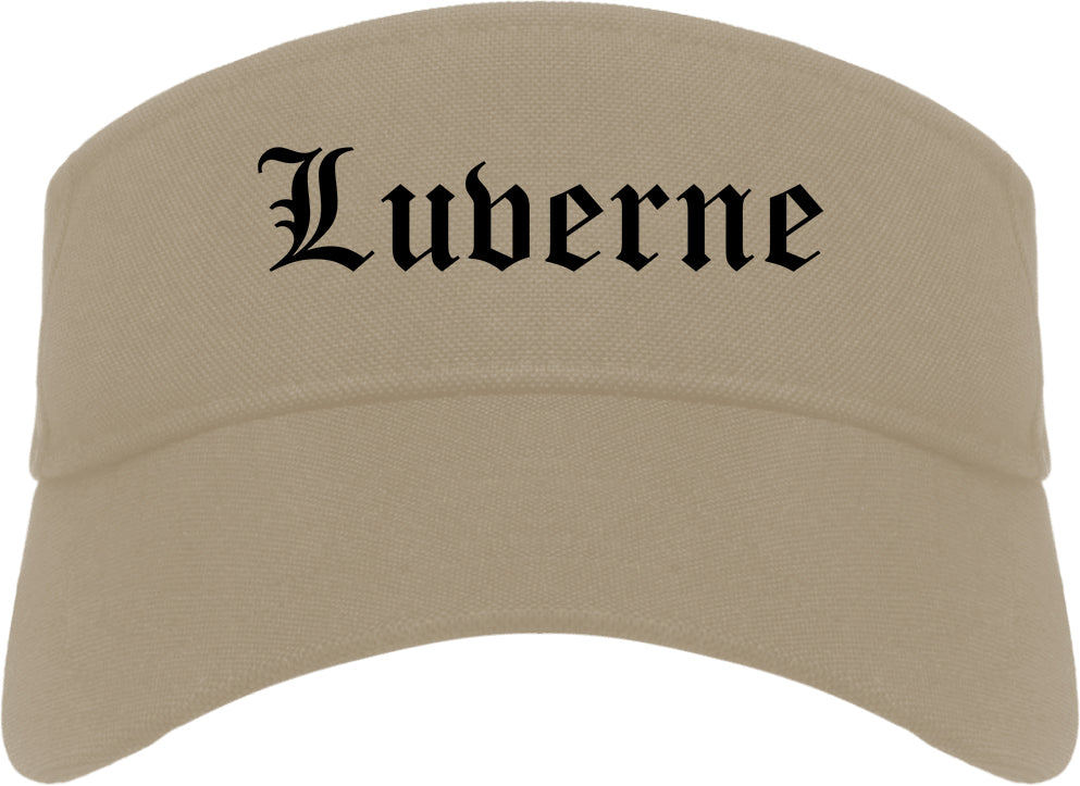 Luverne Minnesota MN Old English Mens Visor Cap Hat Khaki