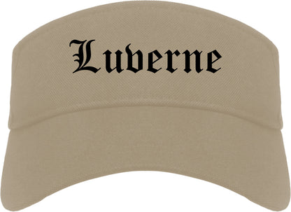 Luverne Minnesota MN Old English Mens Visor Cap Hat Khaki