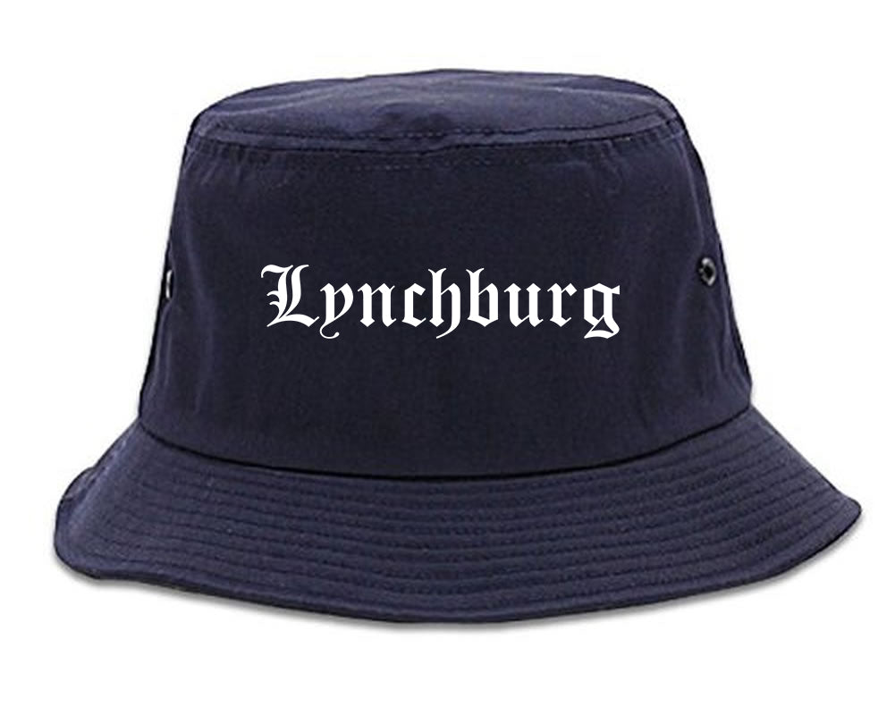 Lynchburg Tennessee TN Old English Mens Bucket Hat Navy Blue