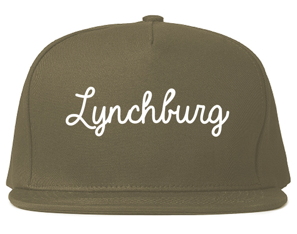 Lynchburg Tennessee TN Script Mens Snapback Hat Grey