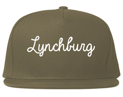 Lynchburg Tennessee TN Script Mens Snapback Hat Grey