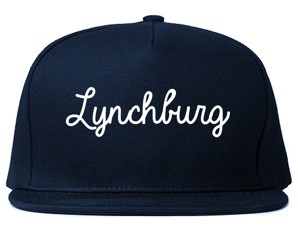 Lynchburg Tennessee TN Script Mens Snapback Hat Navy Blue