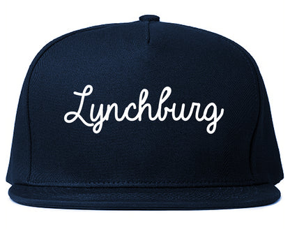 Lynchburg Tennessee TN Script Mens Snapback Hat Navy Blue