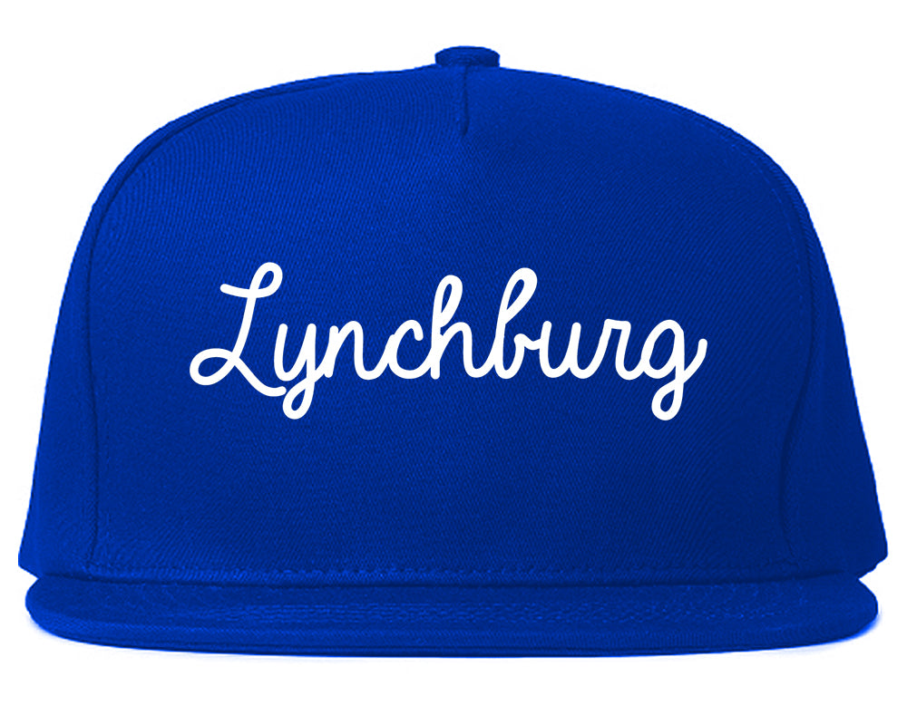 Lynchburg Tennessee TN Script Mens Snapback Hat Royal Blue