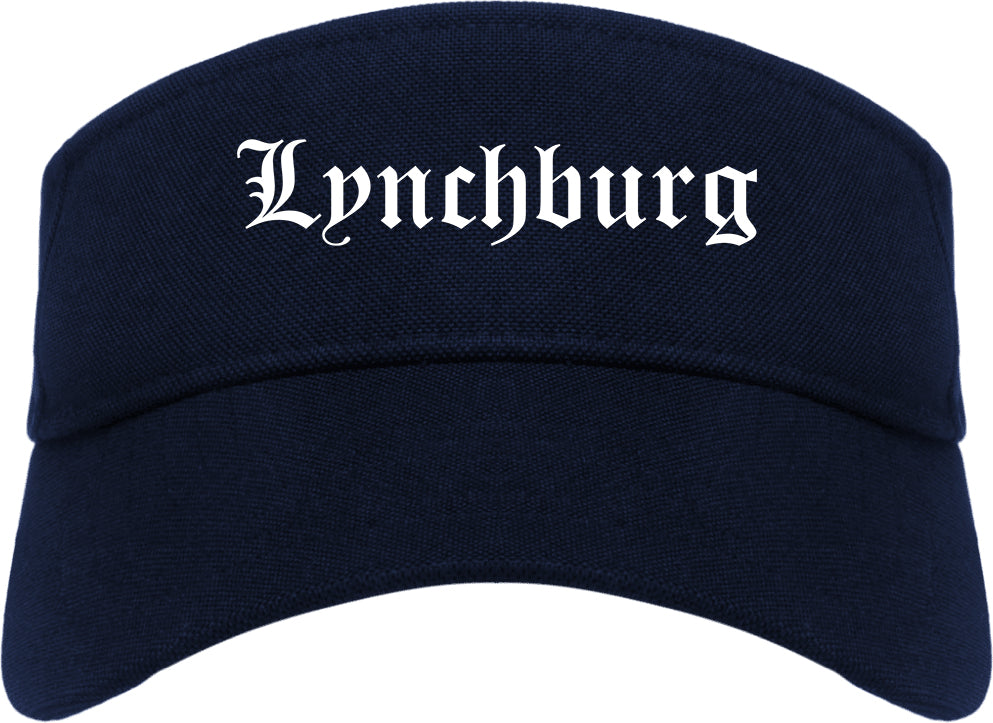 Lynchburg Tennessee TN Old English Mens Visor Cap Hat Navy Blue