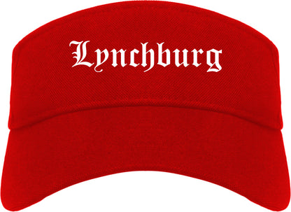 Lynchburg Tennessee TN Old English Mens Visor Cap Hat Red