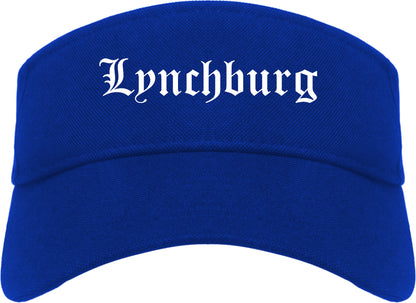 Lynchburg Tennessee TN Old English Mens Visor Cap Hat Royal Blue