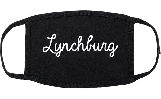 Lynchburg Virginia VA Script Cotton Face Mask Black