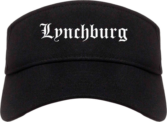 Lynchburg Virginia VA Old English Mens Visor Cap Hat Black