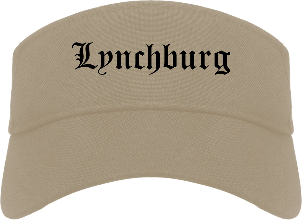 Lynchburg Virginia VA Old English Mens Visor Cap Hat Khaki