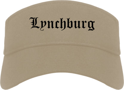 Lynchburg Virginia VA Old English Mens Visor Cap Hat Khaki