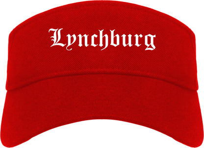 Lynchburg Virginia VA Old English Mens Visor Cap Hat Red