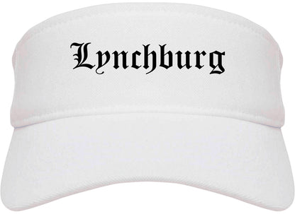 Lynchburg Virginia VA Old English Mens Visor Cap Hat White