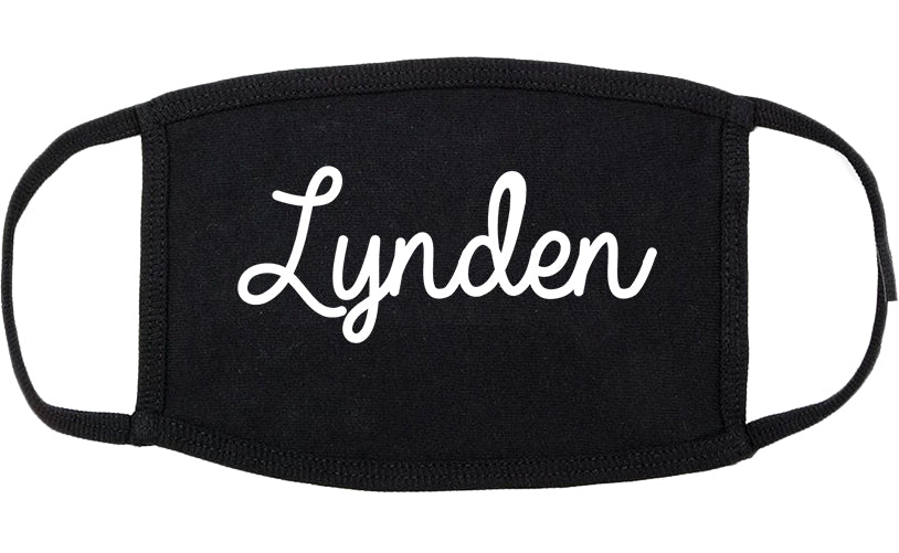 Lynden Washington WA Script Cotton Face Mask Black