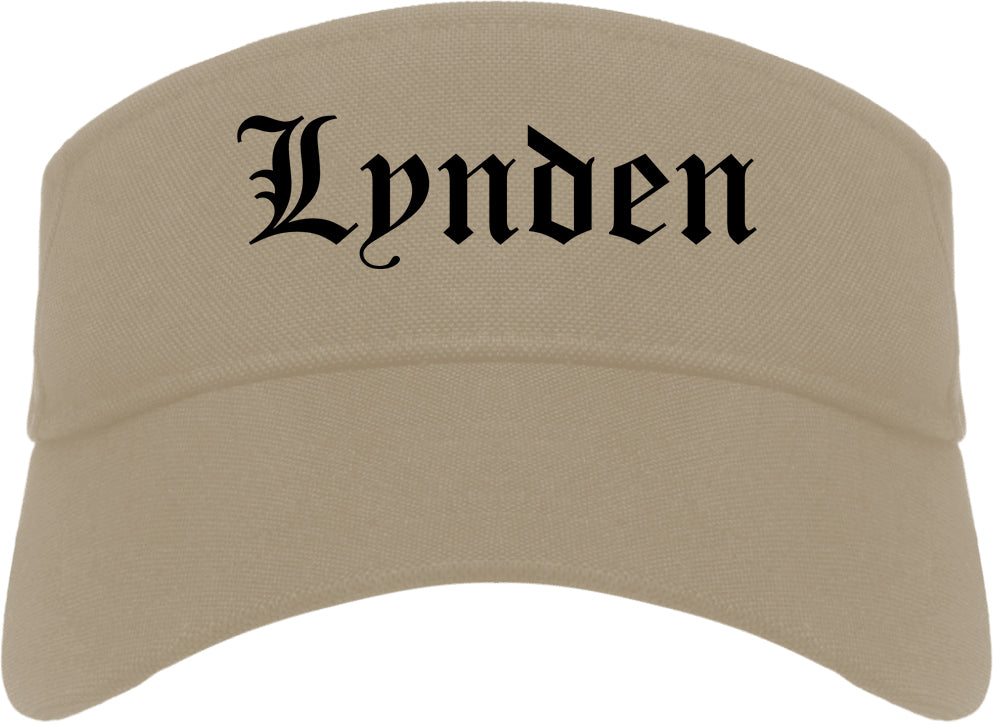 Lynden Washington WA Old English Mens Visor Cap Hat Khaki